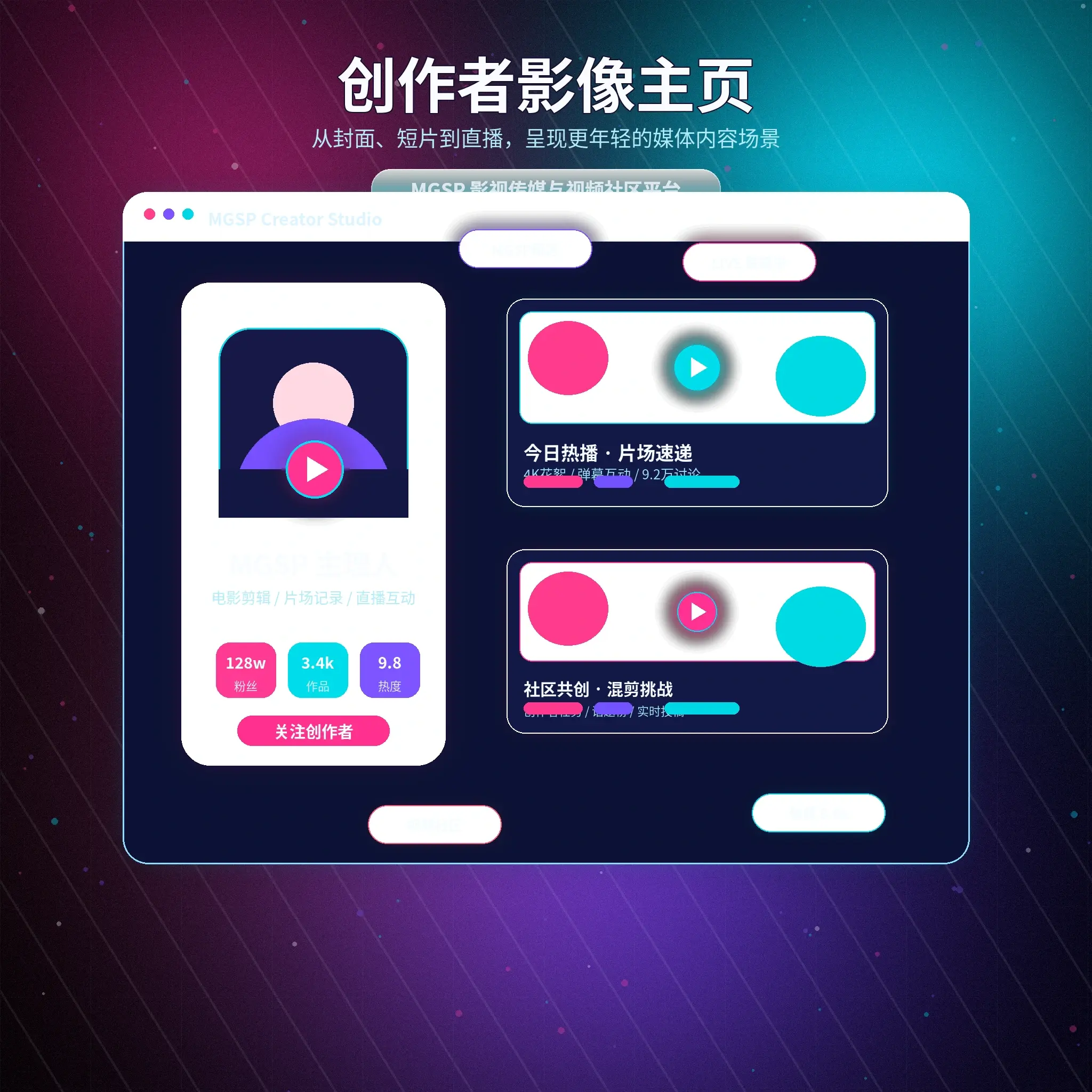 蘑菇视频影像动态从主题、标签和创作者主页发现影像